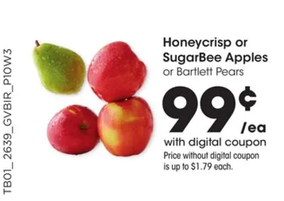 Honeycrisp or SugarBee Apples