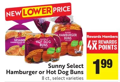 Sunny Select Hamburger or Hot Dog Buns