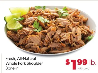 Fresh, All-Natural Whole Pork Shoulder