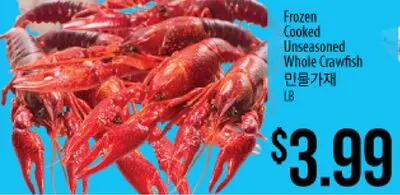 Frozen Cooked Unseasoned Whole Crawfish