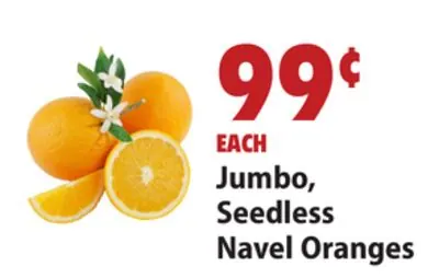 Jumbo, Seedless Navel Oranges