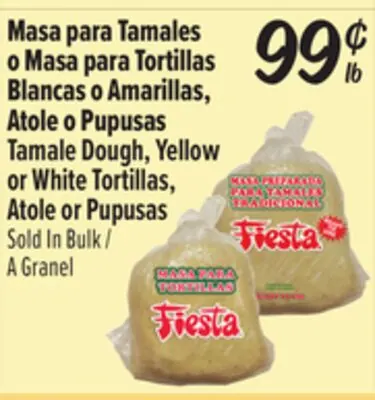 Masa para Tamaleso Masa para TortillasBlancas o Amarillas,Atole o Pupusas Tamale Dough, Yellow or White Tortillas, Atole or Pupusas