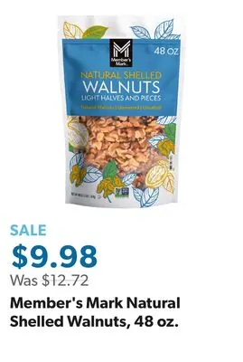 Member's Mark Natural Shelled Walnuts, 48 oz.