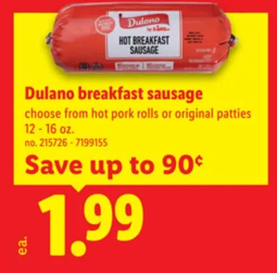 Dulano breakfast sausage