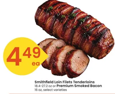 Smithfield Loin Filets Tenderloins Premium Smoked Bacon