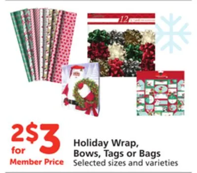 Holiday Wrap, Bows, Tags or Bags