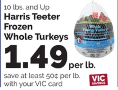 Harris Teeter Frozen Whole Turkeys