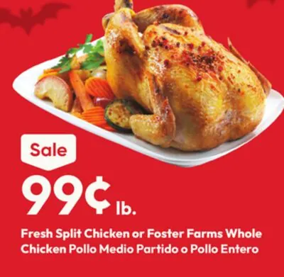 Fresh Split Chicken or Foster Farms Whole Chicken