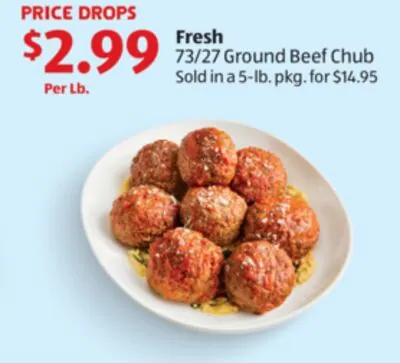 Fresh 73/27 Ground Beef Chub