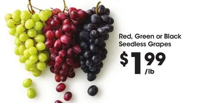 Red, Green or Black Seedless Grapes