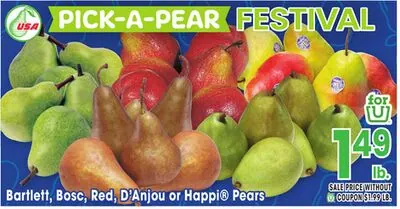 Bartlett, Bosc, Red, D'Anjou or Happi® Pears