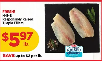 H-E-B Responsibly Raised Tilapia Fillets