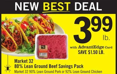 Market 32 80% Lean Ground Beef Savings Pack