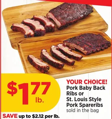 Pork Baby Back Ribs or St. Louis Style Pork Spareribs
