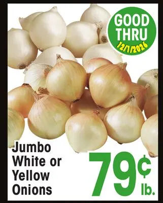 Jumbo White or Yellow Onions
