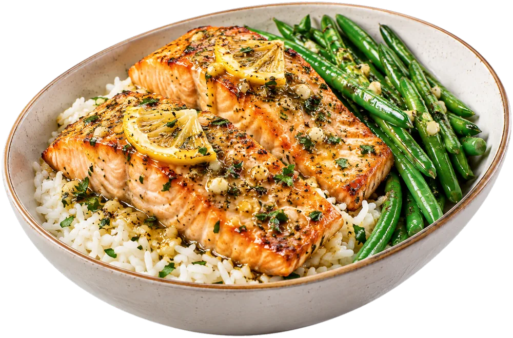 Baked Lemon Garlic Salmon with its ingredients