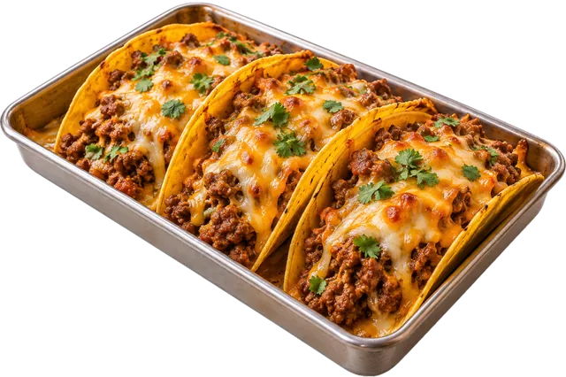 Cheesy Baked Beef Tacos