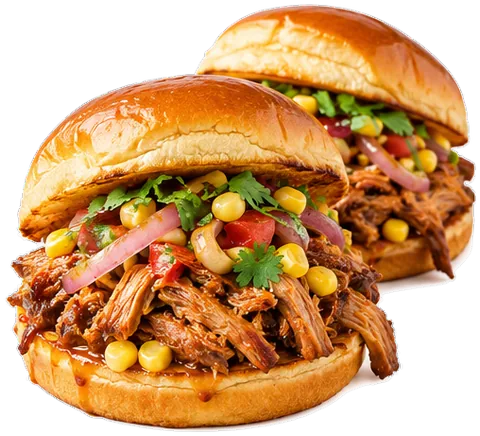 Achiote Pork Sandwiches with its ingredients