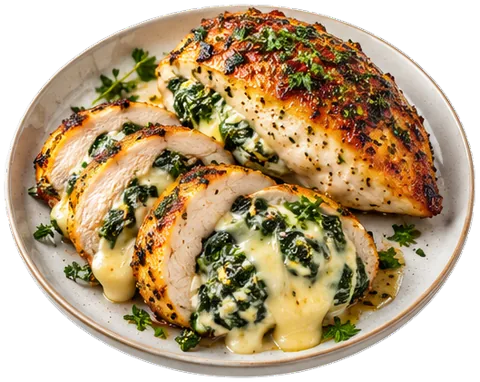 Air Fryer Stuffed Chicken with its ingredients