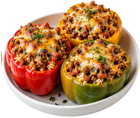 Air Fryer Stuffed Peppers with its ingredients