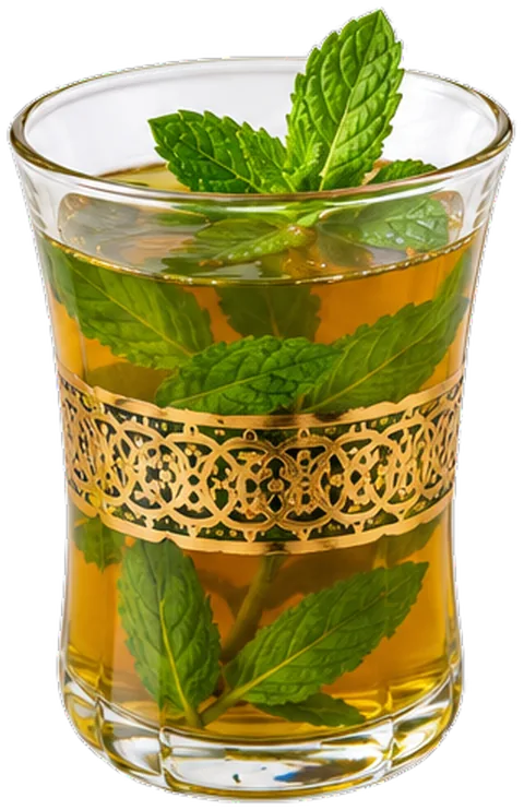 Algerian Mint Tea with its ingredients