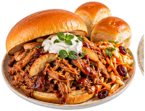 Apple Barbecue Pulled Pork with its ingredients