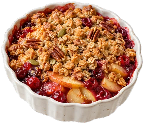 Apple Cranberry Crisp with its ingredients