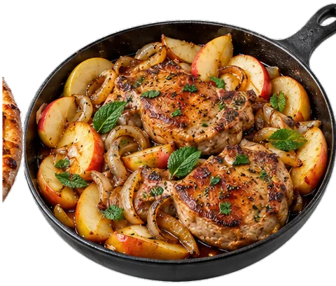 Apple Pork Chops with its ingredients