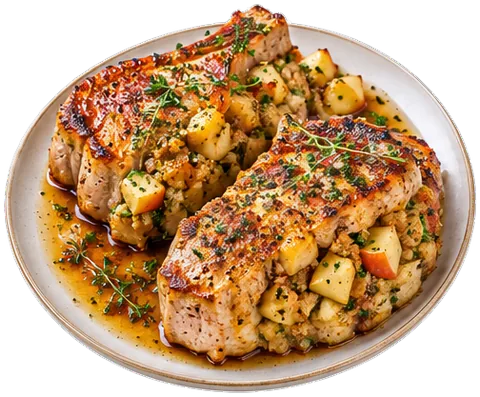 Apple Stuffed Pork Chops with its ingredients