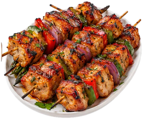 Apricot Pork Skewers with its ingredients