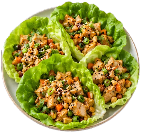 Asian Lettuce Wrap Chicken Salad with its ingredients