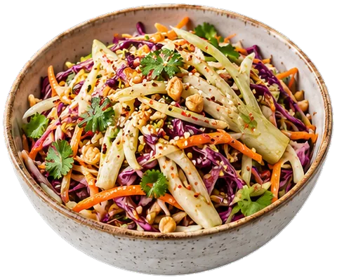Asian Slaw With Sriracha with its ingredients