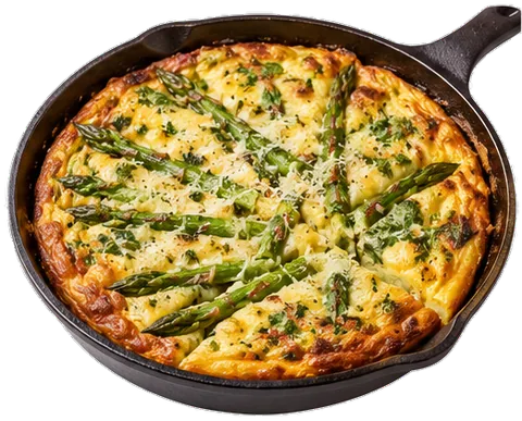 Asparagus Frittata with its ingredients