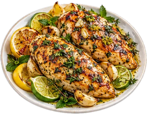 Baked Chicken Breast with its ingredients