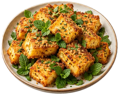 Baked Chicken Fried Tofu with its ingredients