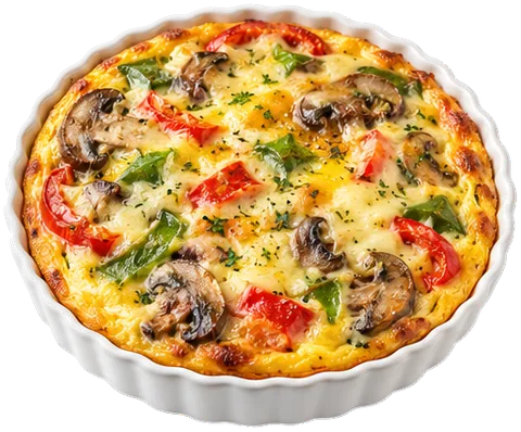 Baked Egg Omelet with its ingredients