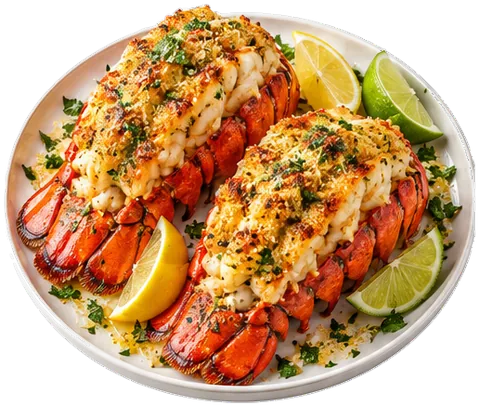 Baked Lobster Tails with its ingredients