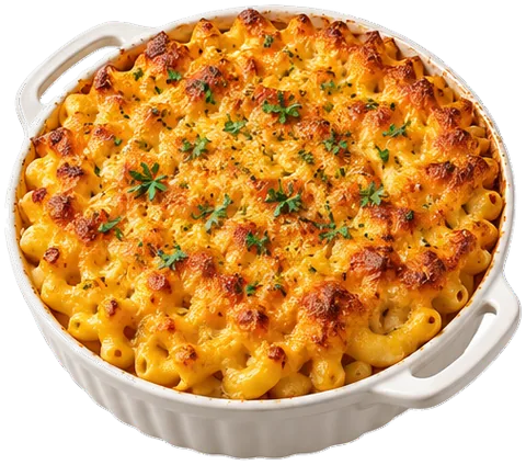 Baked Macaroni Pie with its ingredients