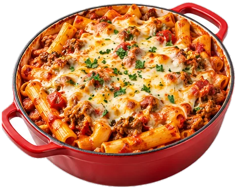 Baked Ziti with its ingredients