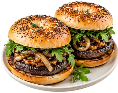 Balsamic Portobello Burgers with its ingredients