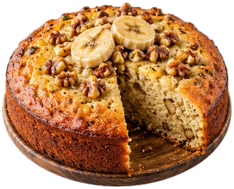 Banana Walnut Cornbread with its ingredients