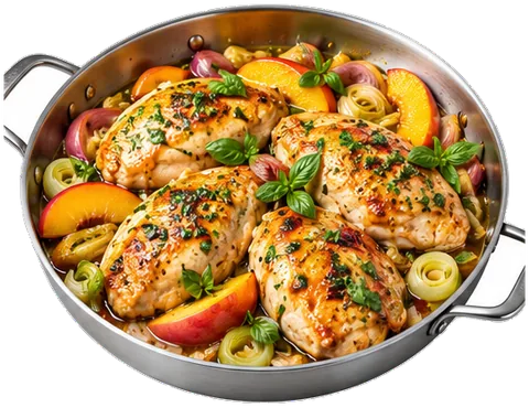 Basil Peach Chicken with its ingredients