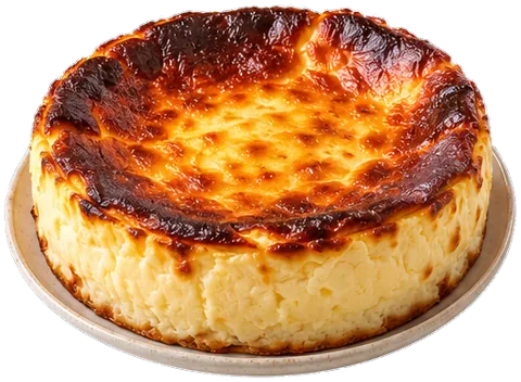 Basque Cheesecake with its ingredients