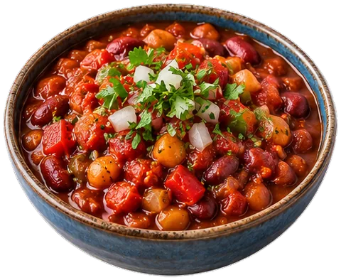Bean Chili with its ingredients