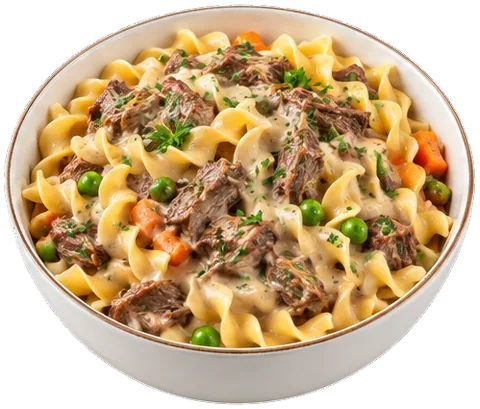 Beef and Noodles with its ingredients
