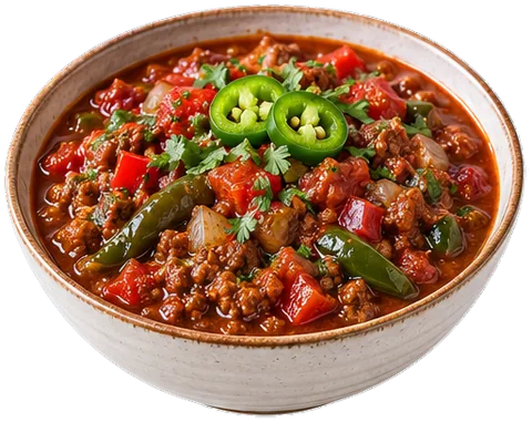 Beef Chili (8 servings) with its ingredients