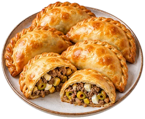 Beef Empanadas with ground beef with its ingredients