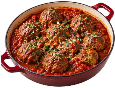 Beef Meatballs with its ingredients