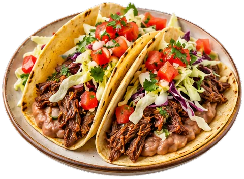 Beef Morning Tacos with its ingredients