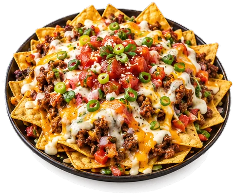 Beef Nachos with its ingredients